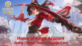 Honor of kings account - Golds / Skins / Name Change Card