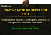 InGame Crafting Motif Book 106: Silver Rose Style [PC-NA]