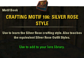 InGame Crafting Motif Book 106: Silver Rose Style [PC-NA]