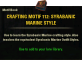 InGame Crafting Motif Book 112: Syrabanic Marine Style [PC-NA]