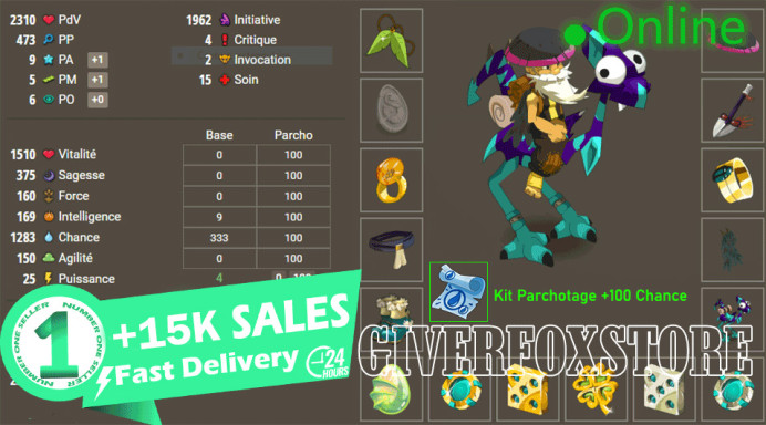 Imagiro>[Panoplie Chance Full PP LVL 150] +[ Pack Parchotage 100 Chance ] +BONUS