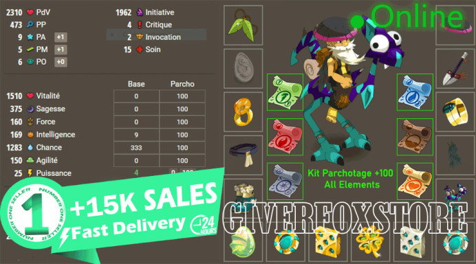 TalKasha>[Panoplie Chance Full PP LVL 150] +[ Pack Parchotage 100 All Element ] +BONUS