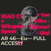 AR46 EU - 8X 5-STAR -- XIAO C1 +Winged-spar -  yae miko - tighnari - qiqi - full acces - lumine - 21 characters 