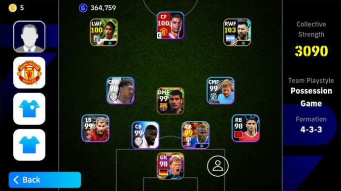 3090 Strength/BEST ACCOUNT-BEST TRIO(Ronaldo,Neymar,Messi)-Full 2 pack MU team(Cristiano Ronaldo,Sancho,Antony,Bruno,Scholes,Casemiro,Shaw-EF42