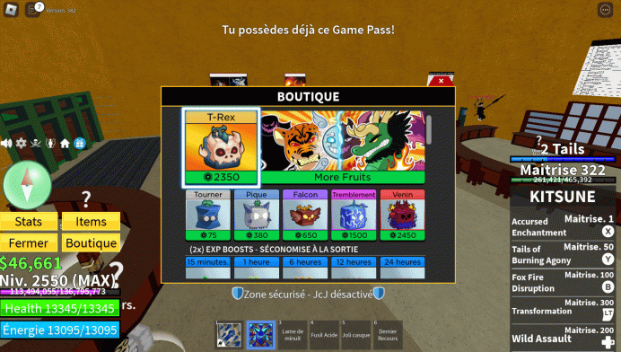 Blox fruits max lvl account with Kitsune and permanent dough and x2 money fruit and 30k fragments