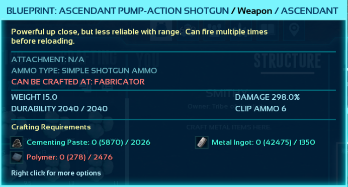 Blueprint: Pump-Action Shotgun Damage 298 -PC PVE official