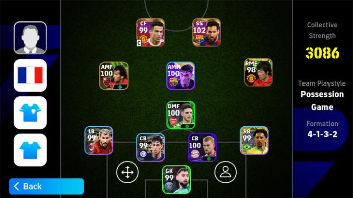 3086 Strength/BEST(Cristiano Ronaldo,Lionel Messi)-Legendary(Cristiano Ronaldo,Lionel Messi,Didier Drogba,Oliver Kahn,Vieira,Fernando Torres)