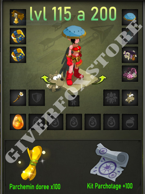 Tylezia>[ stuff sagesse lvl 115 a 200 +pack parchotage 100 sagesse + 100 parchemin dorée] + Extra kamas !    