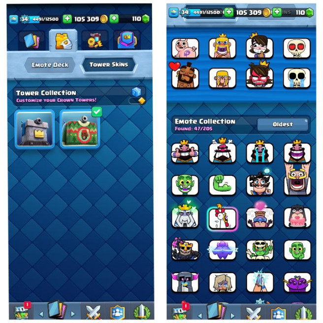 (Android/iOS) KT 11 - lvl 34 - Cards 99/120 - Max Card 1 _lvl 13 card 3 /Emote 47 / skin tower 1