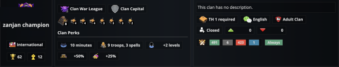 Clan LVL:24■Name:[zanjan champion] ■Cheapest■Safest■Fast Delivery■Full Access■All infos in images■A6541