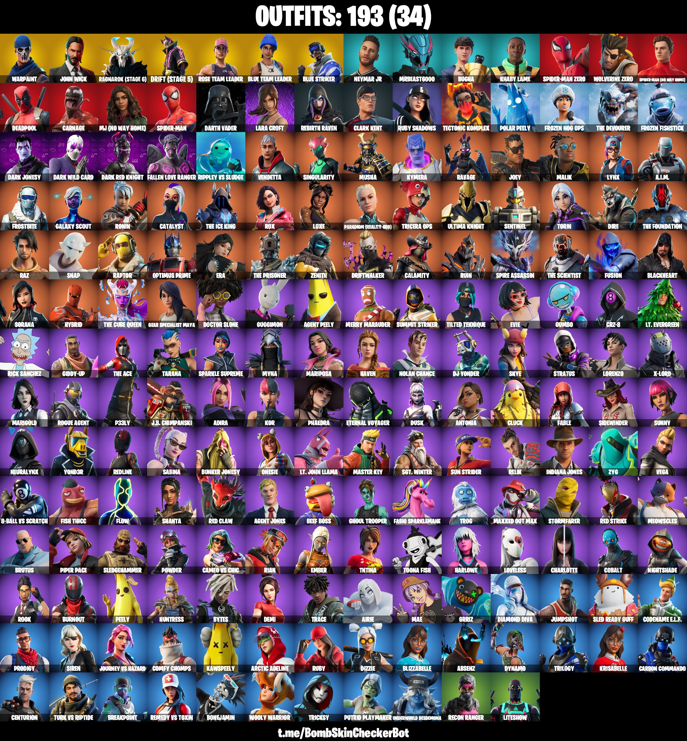 193 SKINS, JOHN WICK, BLUE TEAM LEADER, LEVIATHAN AXE, OLD PVE, DRIFT ...