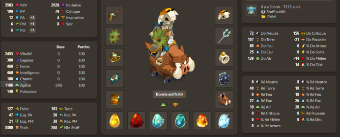 Hellmina>[ Panoplie Air lvl 200 , Exo pa Pm + 6 Dofus+ Pano eni 12 pa 6 pm ]
