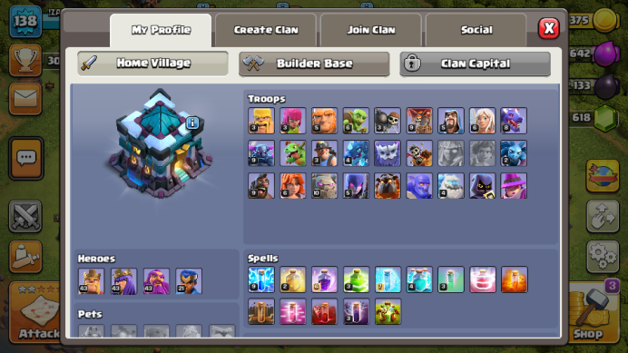 TH13/LVL138/HERO 43-43-43-21/WALL LVL 12-13/4618 GEMS №2587