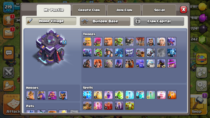 TH15/LVL219/HERO 80-80-55-30/WALL LVL 15/242 GEMS №2622
