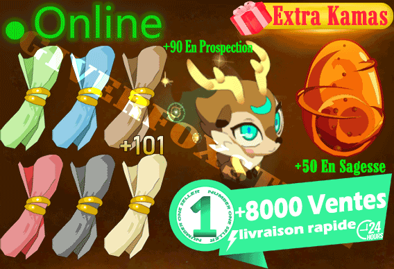 Boune> Pack : [ Kit Parchotage +101 tout les Elements + Kometh +90 PP + Cawotte +50 en Sagesse ] + 1,000,000 Kamas +BONUS