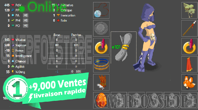 Boune>[ Panoplie Sagesse lvl 50 a 100 + Tifoux 55 sagesse + Dofus cawotte + 50 + Kit parchotage 101 Sagesse ] +BONUS (Best buy)