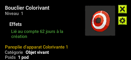 Draconiros : Bouclier colorvivant lvl 10 + Bonus - delivery 5 minutes 