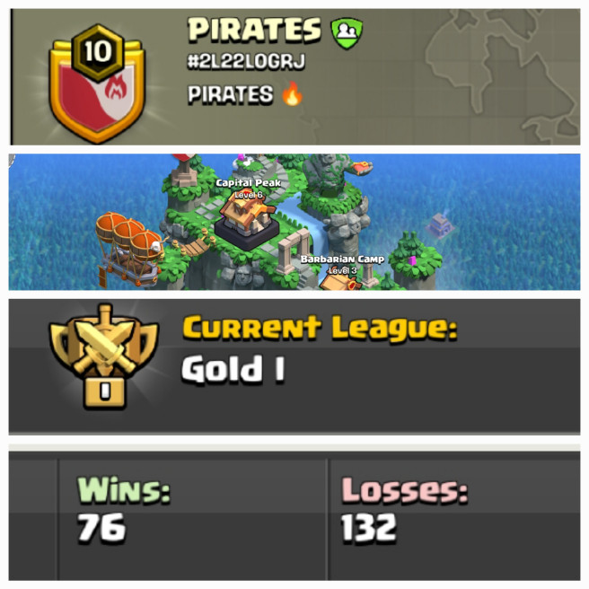 PIRATES !! LEVEL 10 !! CAPITAL PEAK 6 !! WIN 76 LOSS 132  !! GOLD 1 !! CHEAP !! FAST DELIVERY