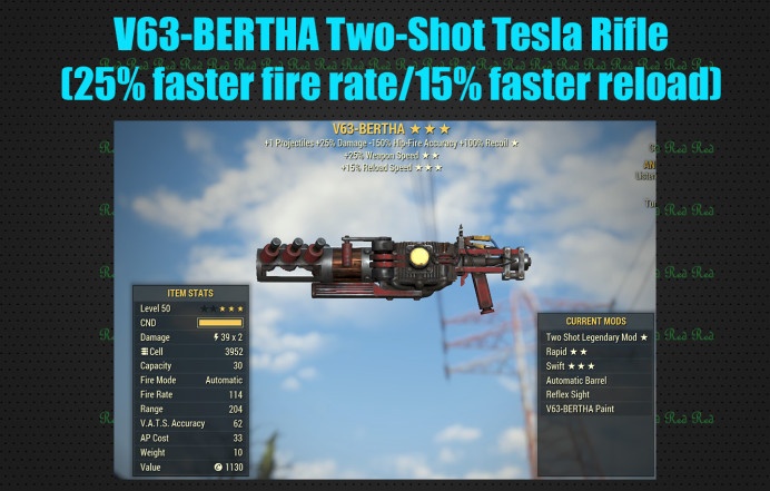 V63-BERTHA Two-Shot Tesla Rifle (25% faster fire rate/15% faster reload)