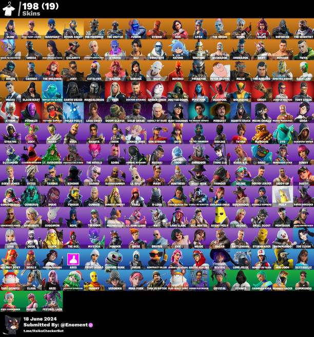 [PC/PSN/NINTENDO] 198 skins () Glow / Backlash / OG STW /DZ17