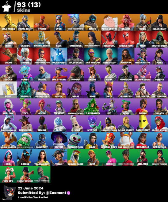 [PC/PSN/NINTENDO] 93 skins | Gold Midas | Rogue Agent | Gear Specialist Maya | Spectra Knight DZz120 