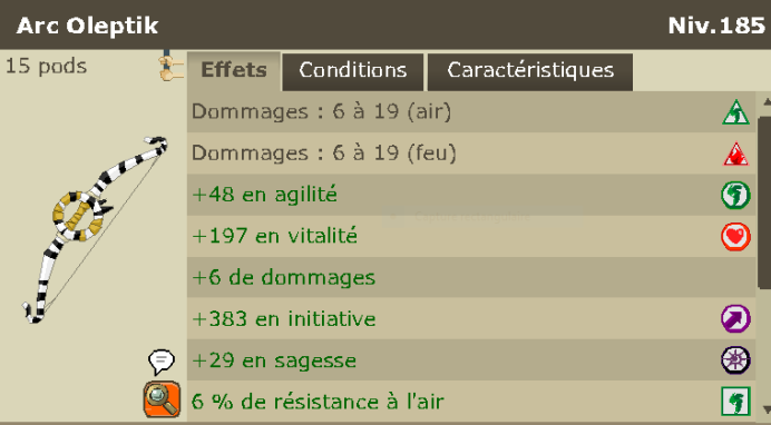 Boune>[ Arc Oleptik Exo pa Bon jet Pour personnage feu Air ]