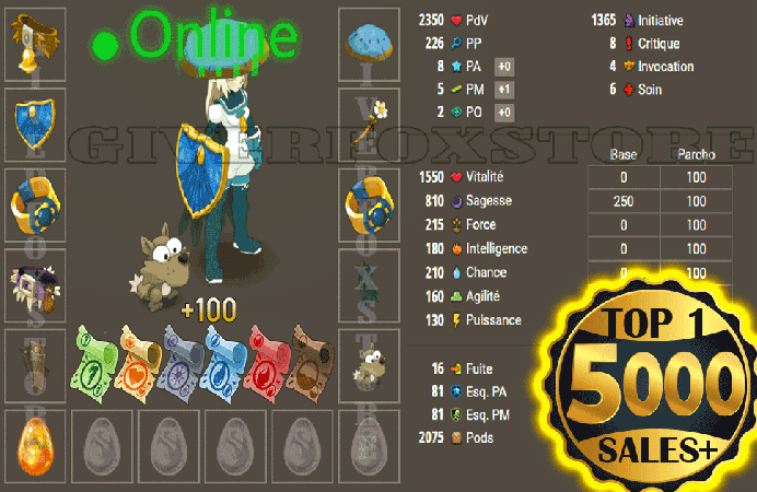 Hellmina>[ Panoplie Niveau 150 to lvl 200 +810 en Sagesse ] + Kit Parchotage tout les Elements