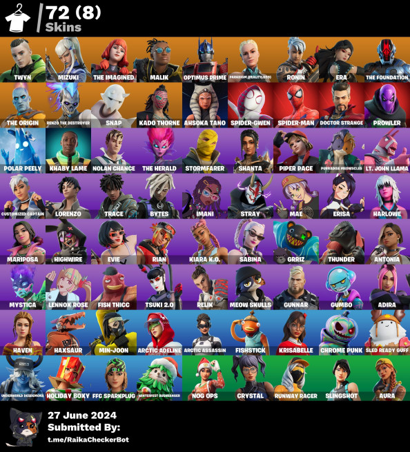 FULL ACCESS [PC/PSN/XBOX] 72 skins | Mizuki | Kado Thorne | The Imagined | Malik | Snap | Optimus Prime | Twyn | 600 VB