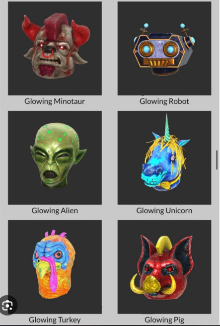  6 Fasnacht Glowing Mask [Pig/Unicorn/Minotaur/Alien/Turkey/Robot]