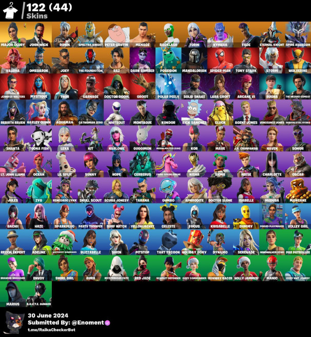 [PC/PSN/XBOX/NINTENDO] 122 skins John Wick / Backlash / Leviathan Axe  / Rick Sanchez CD15