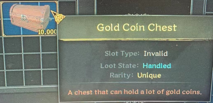 Dark and Darker  empty gold coin chest