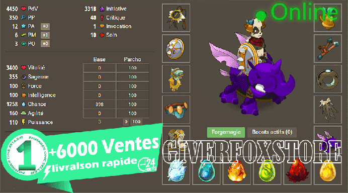  Tylezia>[ Panoplie chance lvl 200 opti ] + Parchotage 100 tout les elements