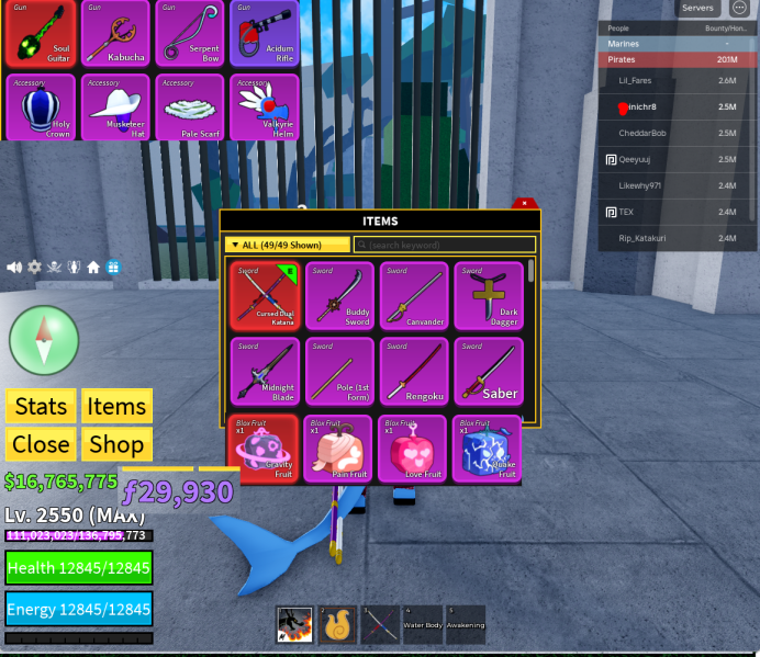 Blox Fruits / V4 Shark FULL Gear / DT-CDK-SG / 16m Beli / 29k Fragments / Unlinked