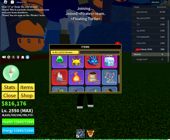 Blox Fruits / Kitsune Inventory / Leopard Using / GHM / Unlinked