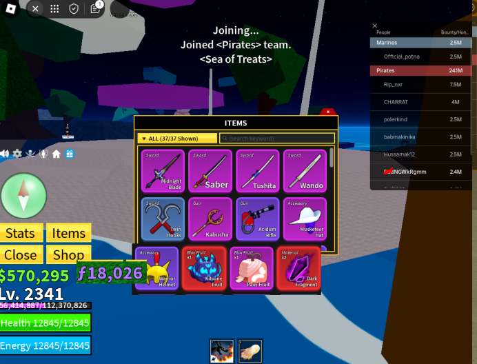 Плоды Blox / Kitsune инвентарь / когти дракона / 15k фрагменты / нет ссылок