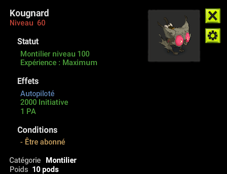 Tylezia : Kougnard lvl 100 Autopiloté + Top bonus - Delivery time : 5 minutes