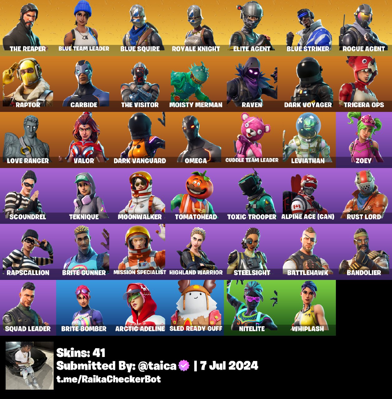 [PC/NINTENDO] 41 SKINS | THE REAPER | BLUE TEAM LEADER | BLUE SQUIRE ...