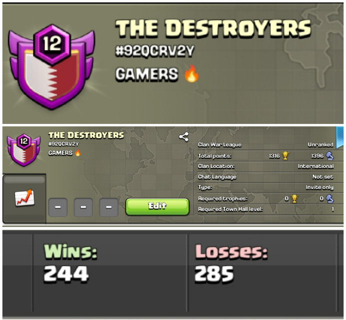 THE DESTROYERS !! LEVEL 12 !! UNRANKED !! WIN 244 LOSS 285 !! CHEAP !! INSTANT DELIVERY