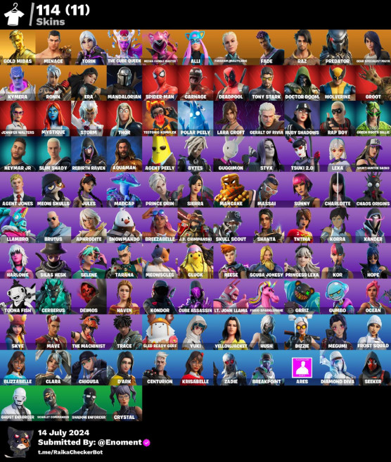 114 skins () Leviathan Axe , Lara Croft hg55