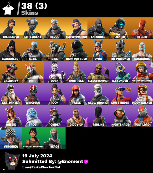 38 skins | The Reaper l Take The L / Elite Agent . Skull Trooper .TT90