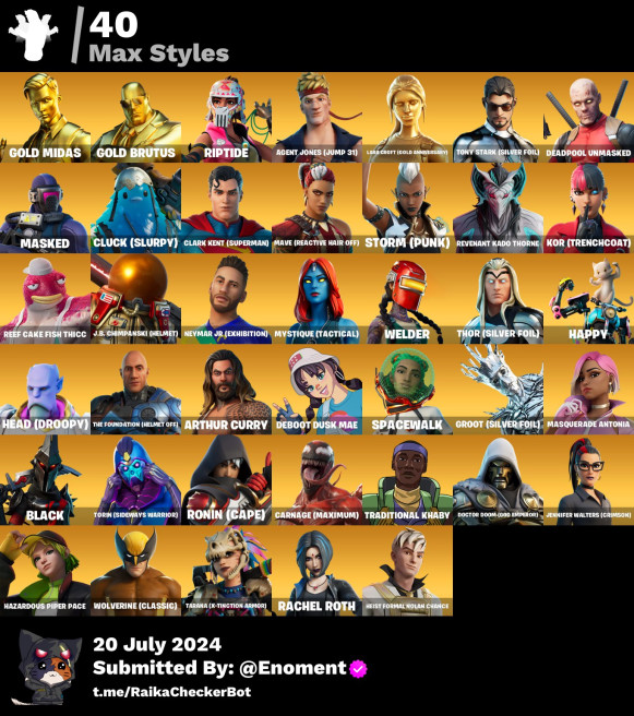 119 SKINS | Midas/Driftwalker/Mandalorian/Venom/Rick Sanchez | Venom . Spider-Man /RT13