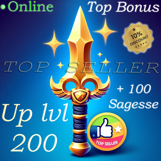 Draconiros : commande up lvl 1 a 200 + Pack parchotage +100 sagesse + Panoplie sagesse + Top bonus