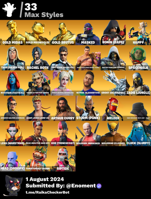 199 skins | Kratos | Gold Meowscles | Gold Midas | Gold Brutus | Fixer | John Wick | Ryu | Cloud Striker | Chun-Li   CFW6