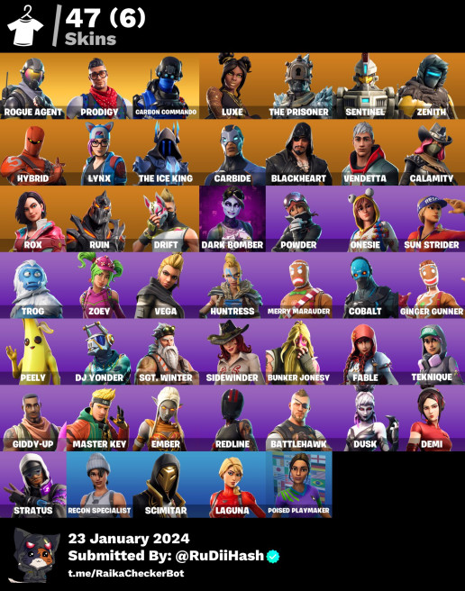 [PC/PSN/XBOX] 47Skins *Drift*|Dark Bomber,Calamity,Vendetta,Rox,Rogue Agent,Dusk,Fable,Vega,Demi,Cobalt,Scimitar,Lynx,Orange Justice|Full Access