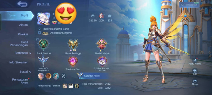 #ML.1002 Instant Delivery lvl 87 hero118 +skin175 android+ios+PC guaranteed+reliable+friendly price