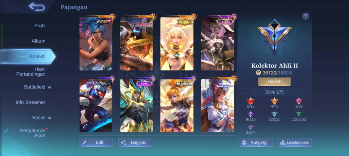 #ML.1002 Instant Delivery lvl 87 hero118 +skin175 android+ios+PC guaranteed+reliable+friendly price