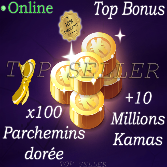 [ orukam . Top Seller ] : x100 parchemins doree + 10.000.000 kamas + bonus - livraison 5 minutes