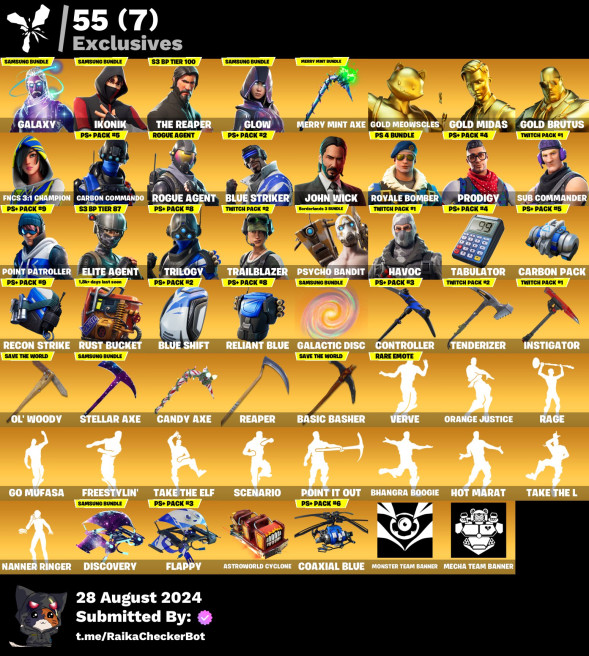 FORTNITE STACKED ACCOUNT GALAXY IKONIK THE REAPER FOR PS4 PS5 XBOX