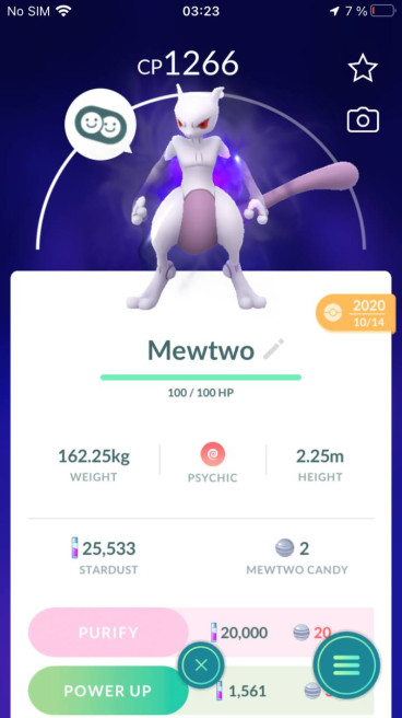 Legendary Shadow MewTwo | 22 lvl