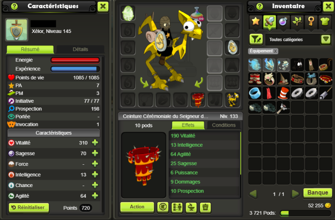 XELOR 145 (DD Dorée 100/SKINS) Kelerog !! Jamais Certifie, 100% Safe.